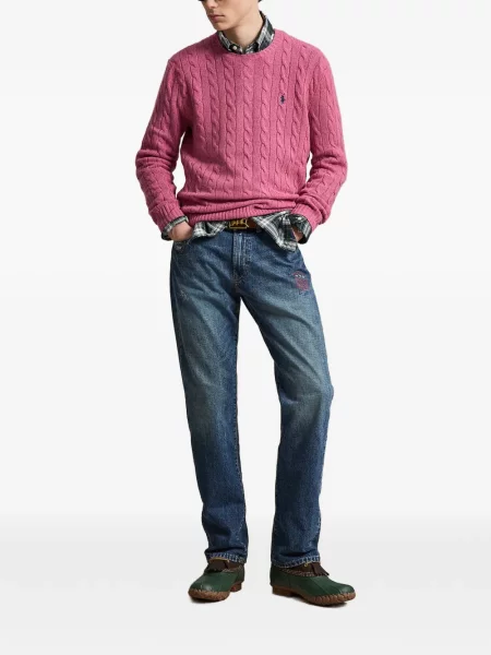 Șosete Polo Ralph Lauren cu broderie în carouri de flanelă verde