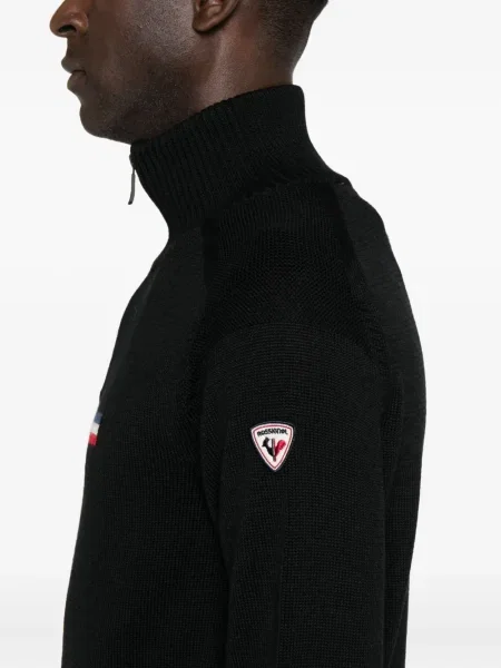 Pulover Rossignol de lână de jumătate de fermoar negru