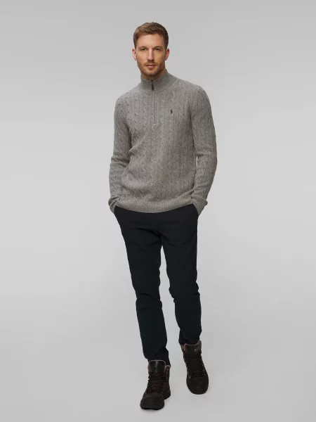 Sweter Ralph Lauren wełniany do golfa szary