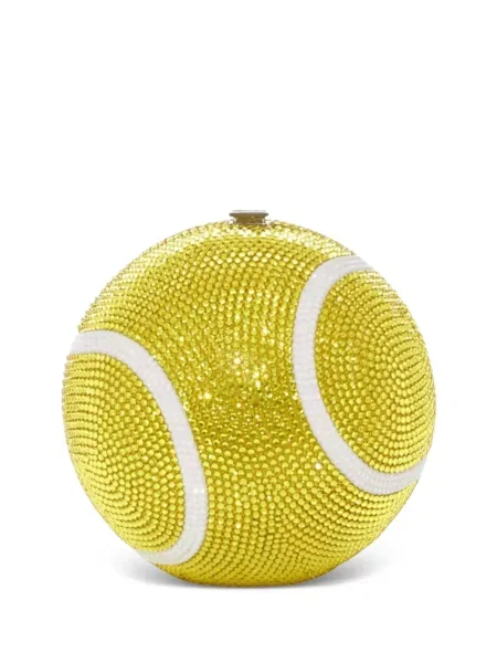 Geantă plic Judith Leiber tenis galben