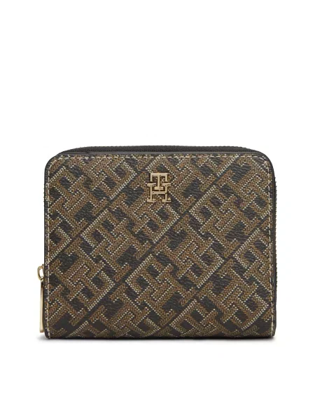 TOMMY HILFIGER Piniginė nebalintos drobės / brokato juoda