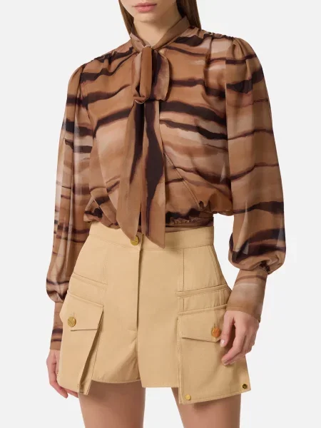 Блуза Elisabetta Franchi коричнева