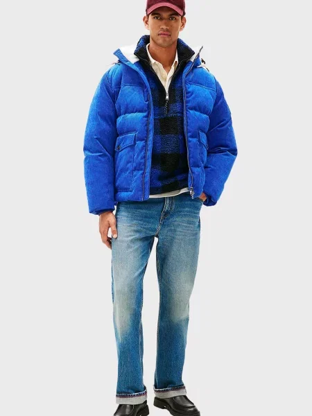 Вельветовий пуховик Tommy Hilfiger синій