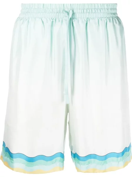 Pantaloni scurți Casablanca de mătase cu imagine cu cordon