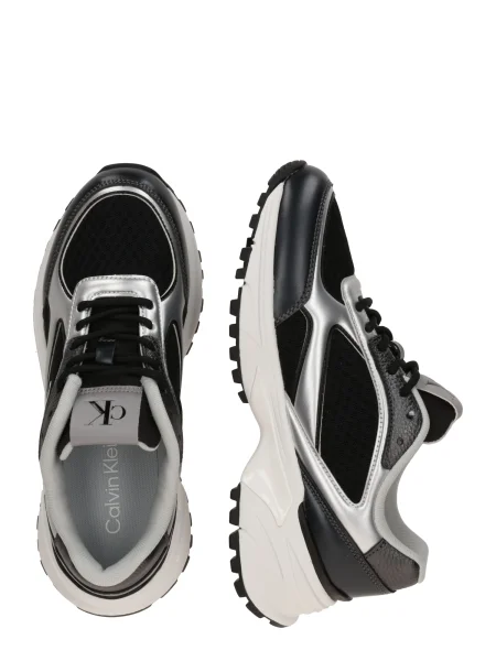 Sneakerși Calvin Klein cu șireturi plasă alb