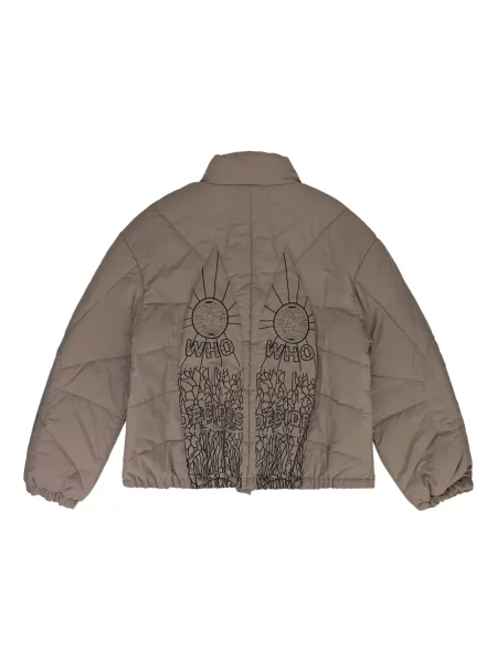 Geacă Who Decides War cu broderie maro