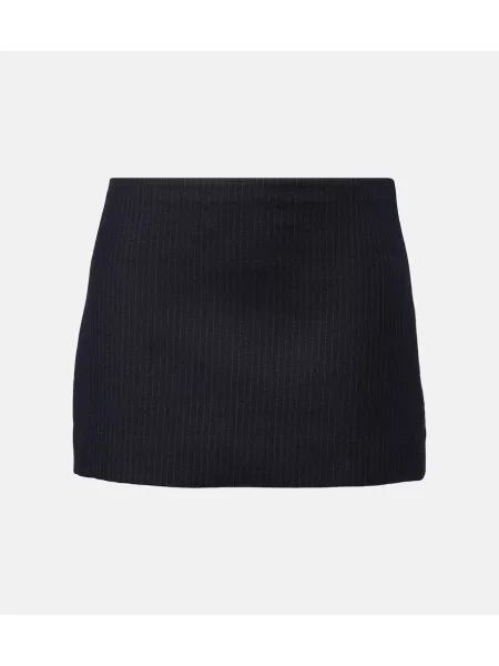 Fustă Khaite de lână cu dungi albastru