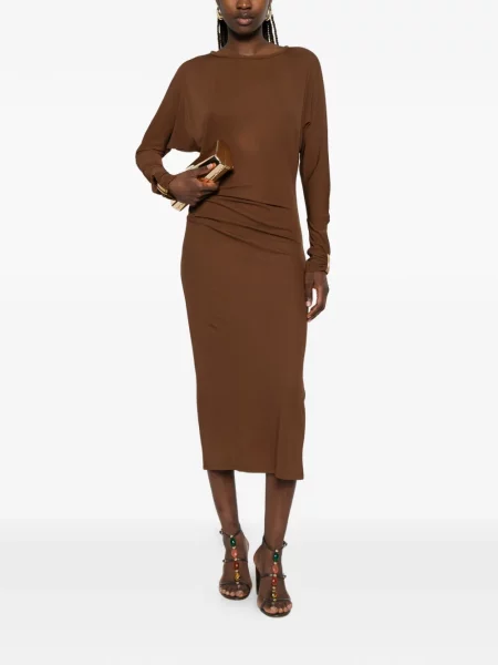Rochie Max Mara cu volane maro