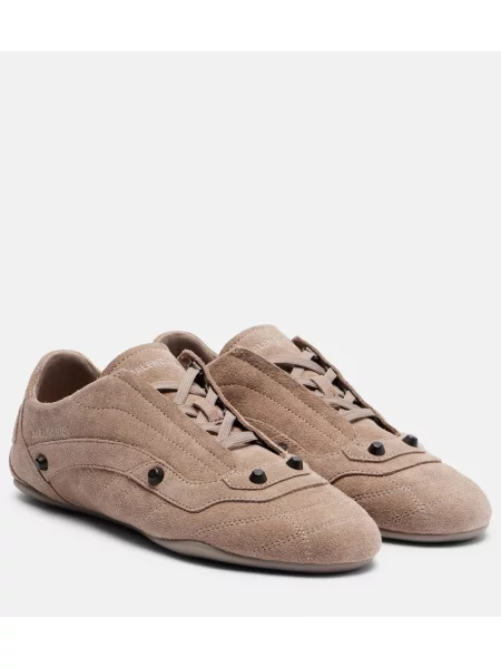 Sneakerși Balenciaga din piele de căprioară bej