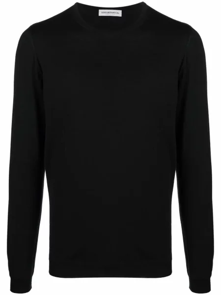 Pulover Goes Botanical cu decolteu rotund negru