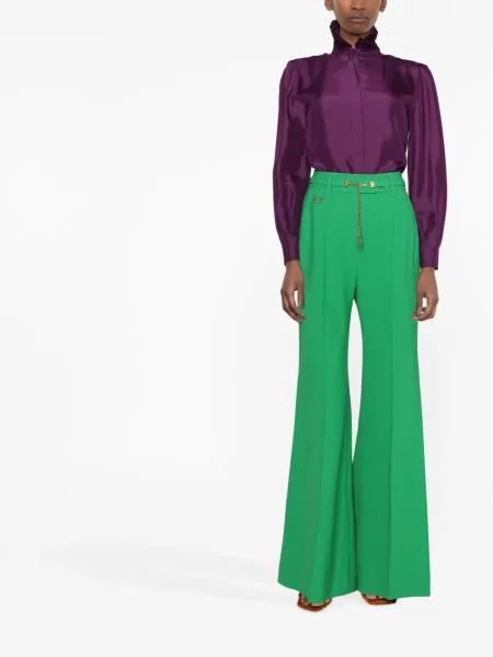 Gulerat cămașă Alberta Ferretti de mătase violet