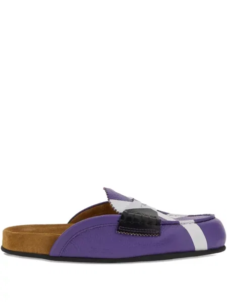 Papuci tip mules College din piele violet