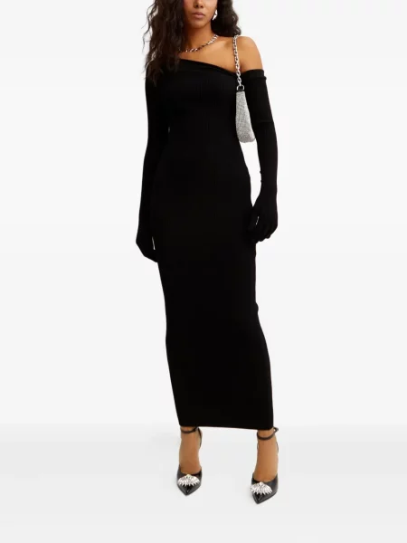 Rochie maxi Jean Paul Gaultier tricotate de costum negru