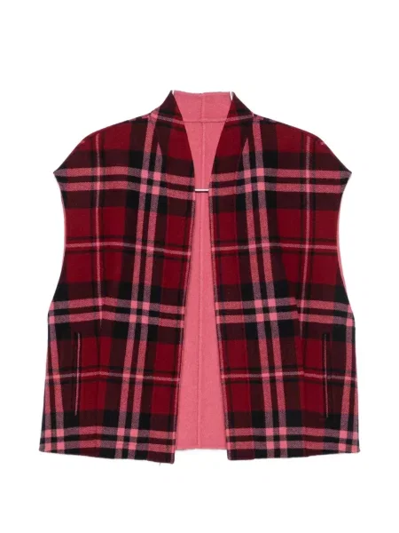 Reversibil vestă Alicia Audrey fără mâneci în carouri roșu