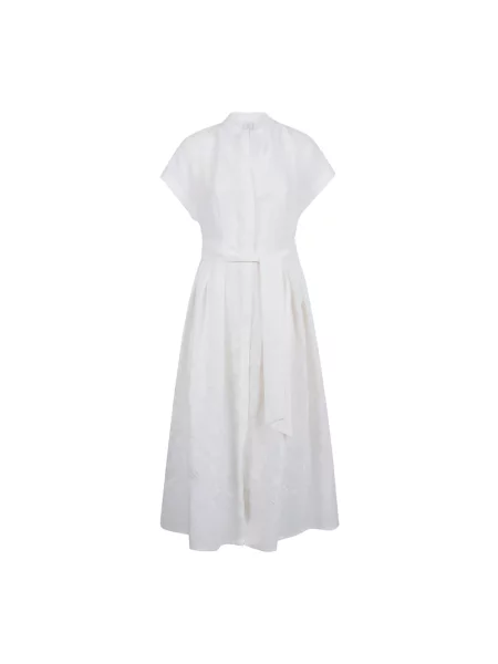 Lniana sukienka koszulowa Eleventy biała