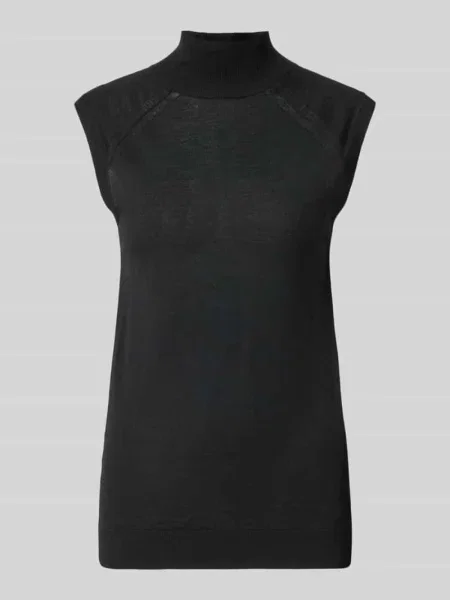 Bezrękawnik o kroju regular fit z czystej żywej wełny model ‘FIPINI’ Boss czarna