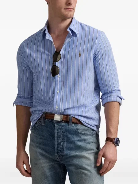 Kostkovaná dlouhá kšiltovka Polo Ralph Lauren bez rukávů modrá