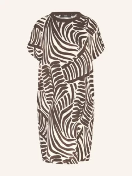 Oui Šaty tmavě / krémová hnědá