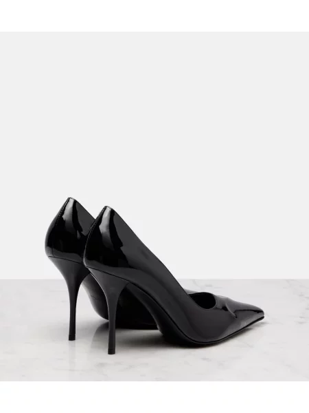 Pantofi cu toc Alaïa din piele de lac negru