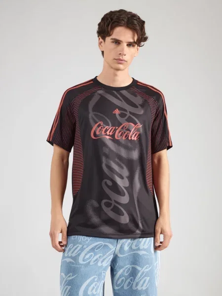ADIDAS ORIGINALS Tričko Coca Cola Teamgeist sivá / svetločervená čierna
