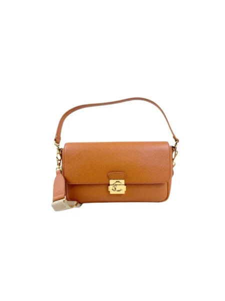 Torebka Coccinelle skórzana brązowa