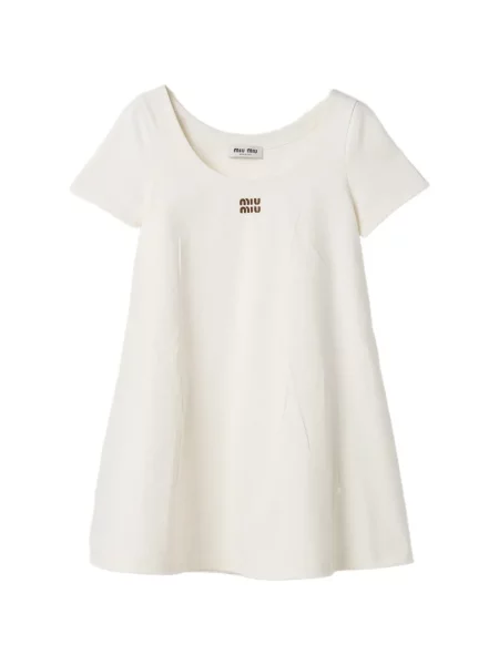 Rochie mini Miu Miu din jerseu alb