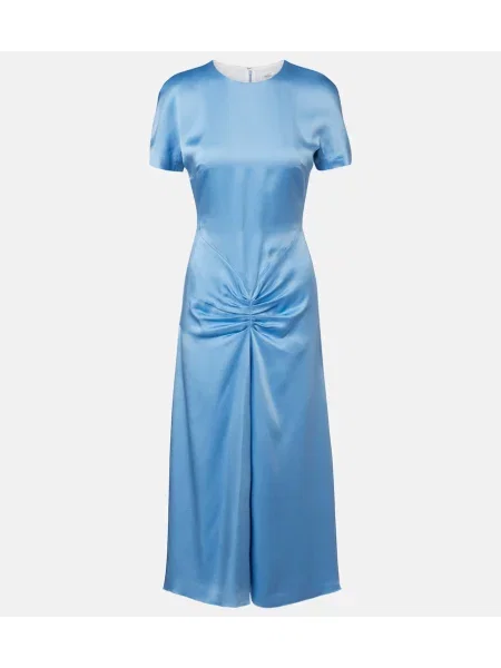 Rochie midi Victoria Beckham din satin albastru