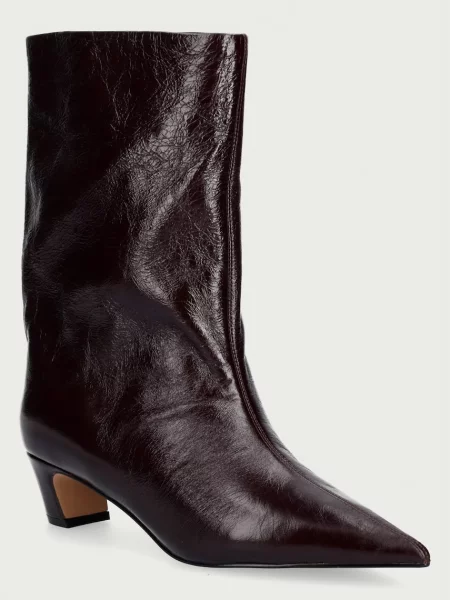 Steve Madden botine cu jos pentru femei din piele Lytton maro