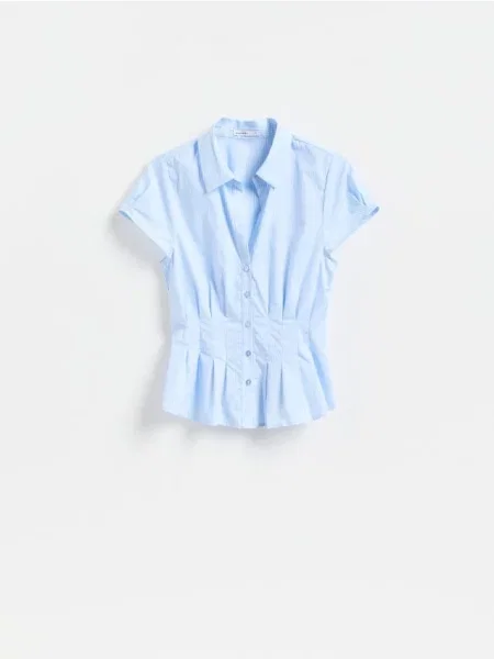 Reserved Cămașă slim fit în carouri albastru-deschis albastru