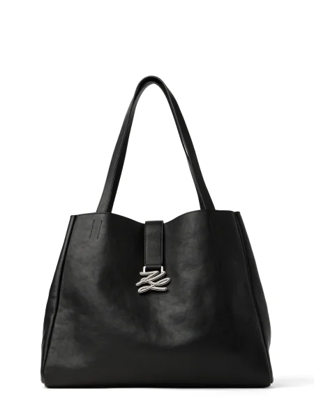 Karl Lagerfeld Nakupovalna torba pegasto črna