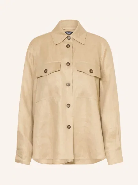 Weekend Max Mara Lněná Košile Pomposa velbloudí