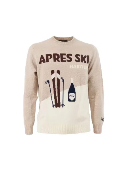 Sweter Mc2 Saint Barth wełniany brązowy