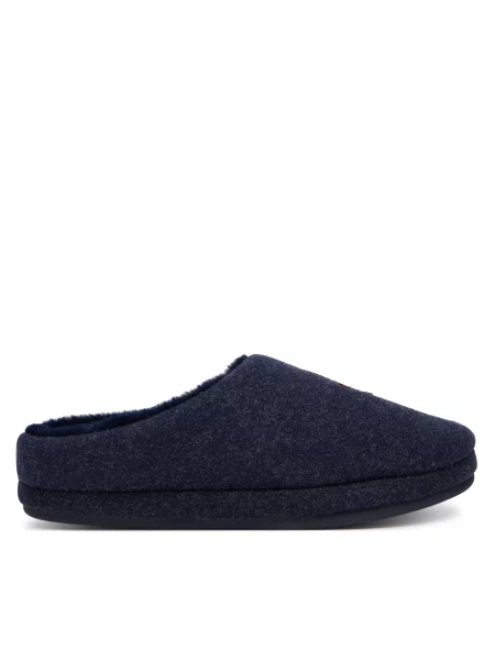 Papuci de casă Tommy Hilfiger Th House Shoe Flannel Bleumarin
