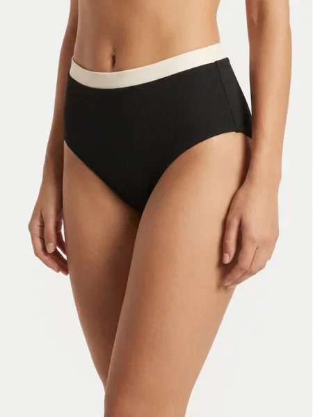 Seafolly Bikini partea de jos Band Wave negru