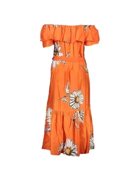 Sukienka midi Desigual pomarańczowa
