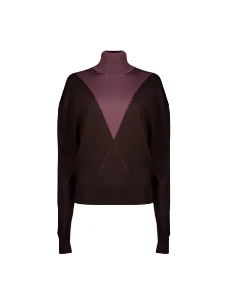 Sweter Rabanne wełniany brązowy