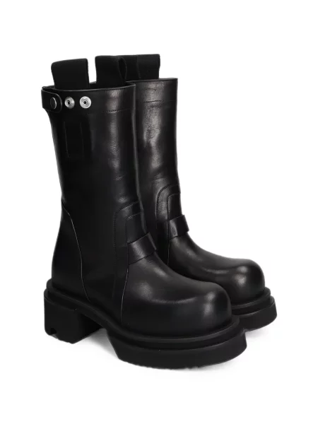 Botine Rick Owens din piele cu platformă negru