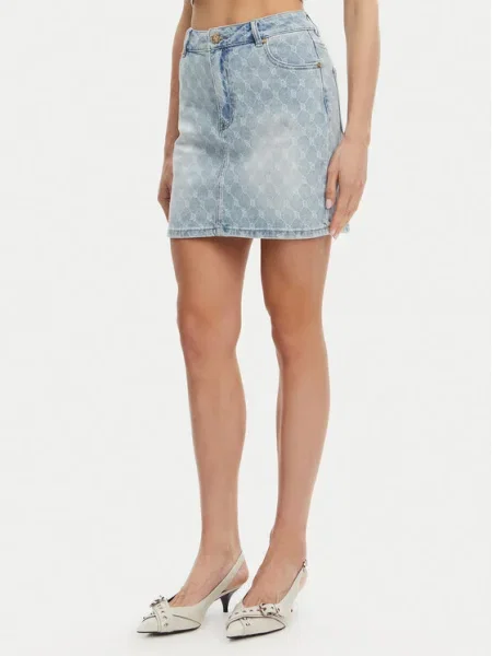 Gaudi fusta jeans mini creion albastru