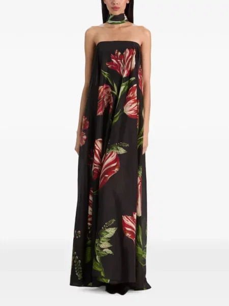 Rochie maxi Alice + Olivia cu model floral cu imagine negru