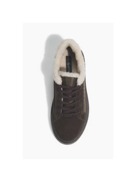 Sneakersy Estro skórzane brązowe