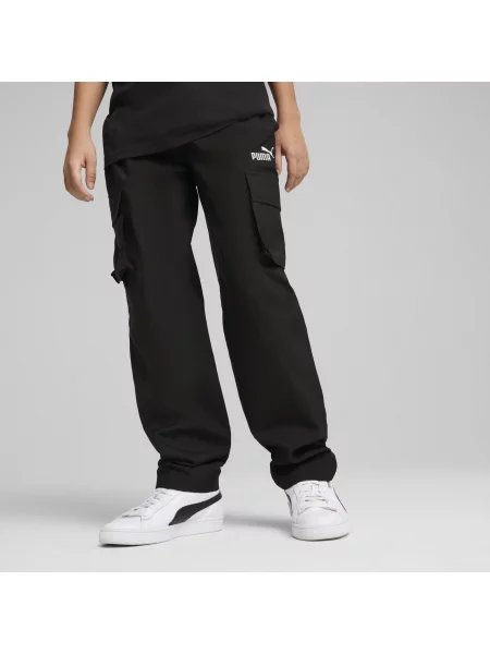 PUMA Młodzieżowe tkane bojówki ESS z logo No. 1 Odzież czarny