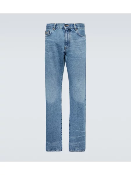 Ravne kavbojke Versace modra