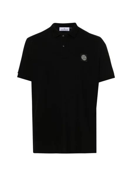 Koszulka polo Stone Island z kamieniami czarna