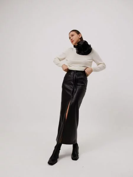 Alnest Спідниця максі Штучна шкіра чорний