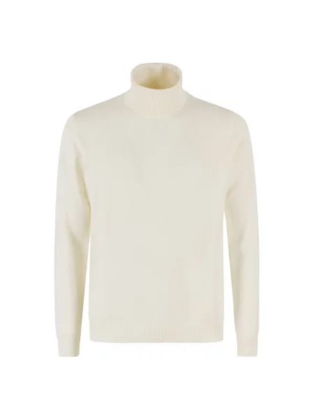 Sweter z golfem Roberto Collina biały