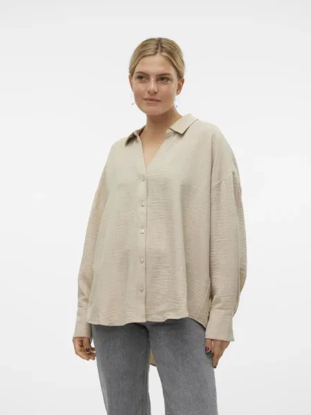 VERO MODA Blúzka VMMELANEY QUEENY sivobéžová béžová