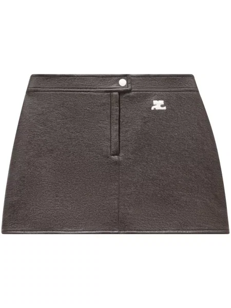 Mała mały spódnica mini Courreges w kształcie litery A brązowa