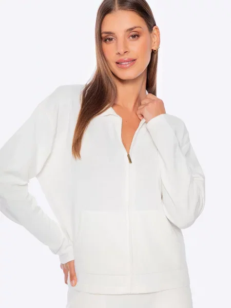 Rozpinana bluza kremowa