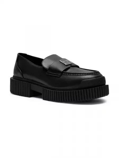 Armani Exchange De piele pantofi loafer negru