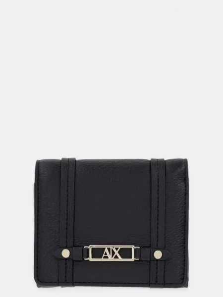 Armani Exchange portofel pentru femei cu imitație de piele negru